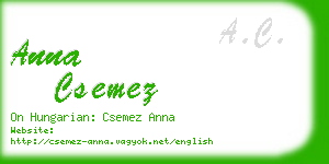 anna csemez business card